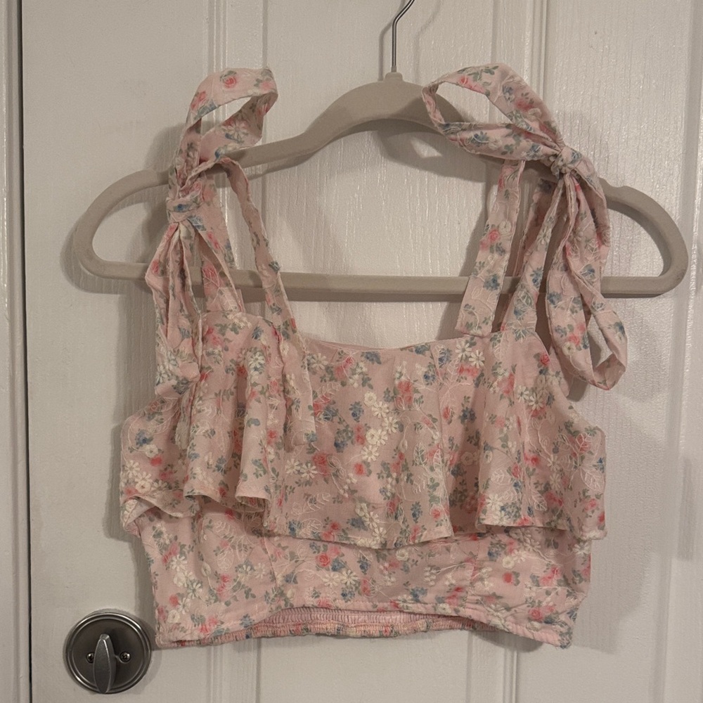 Altar'd State Pink Floral Crop Top